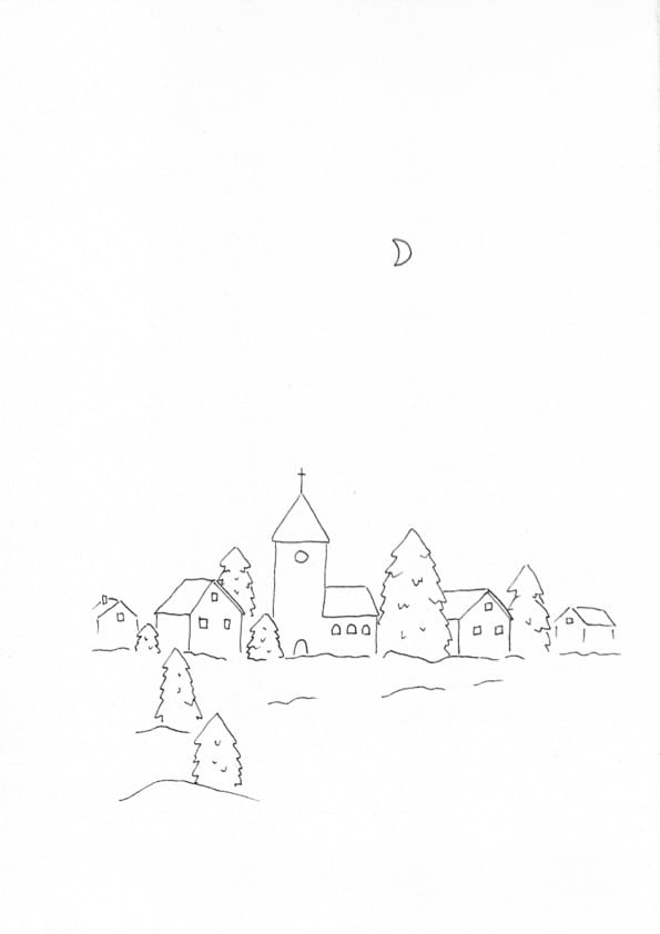 Winterdorf Malvorlage