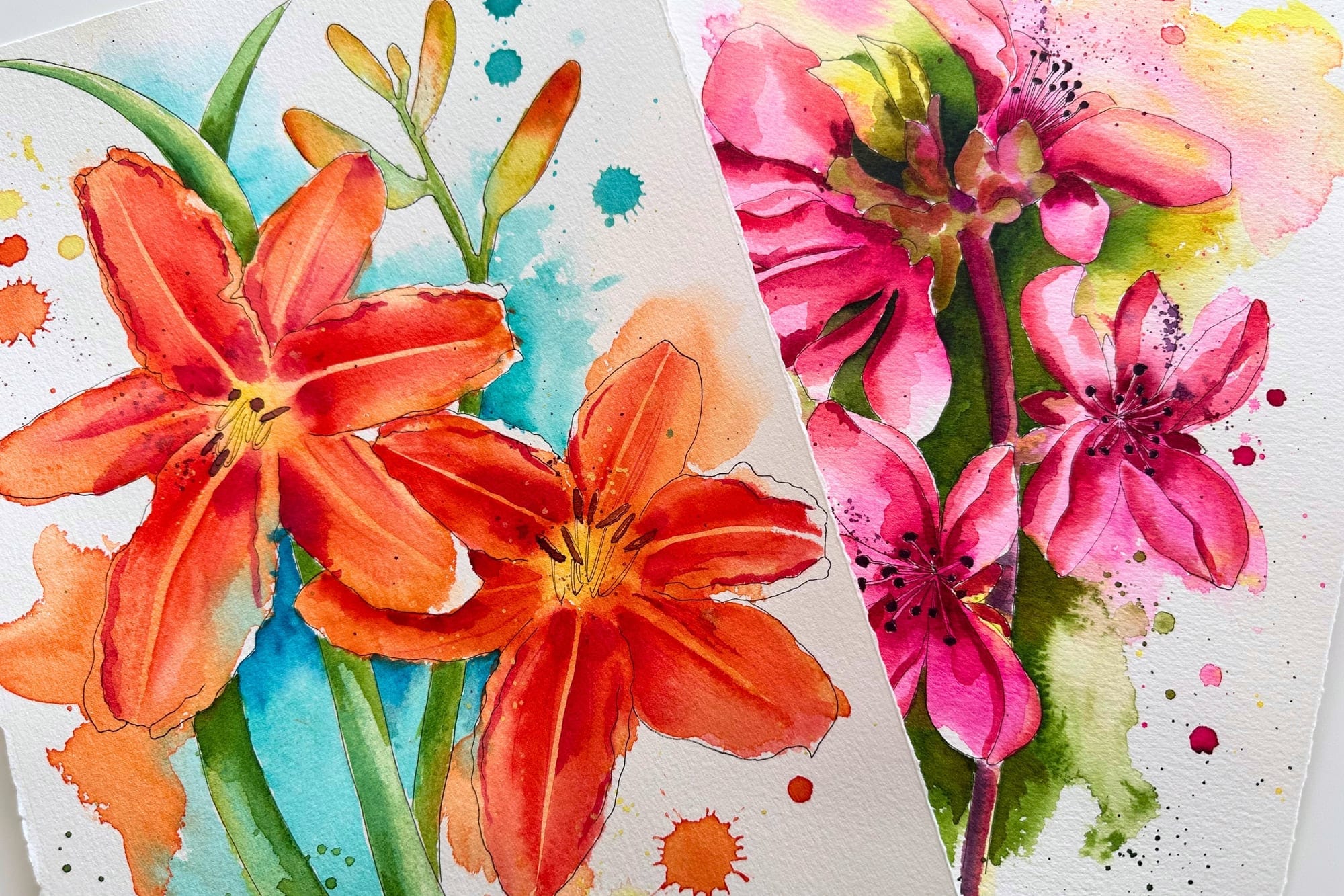 Blüte vor einem Hintergrund in der Komplementärfarbe