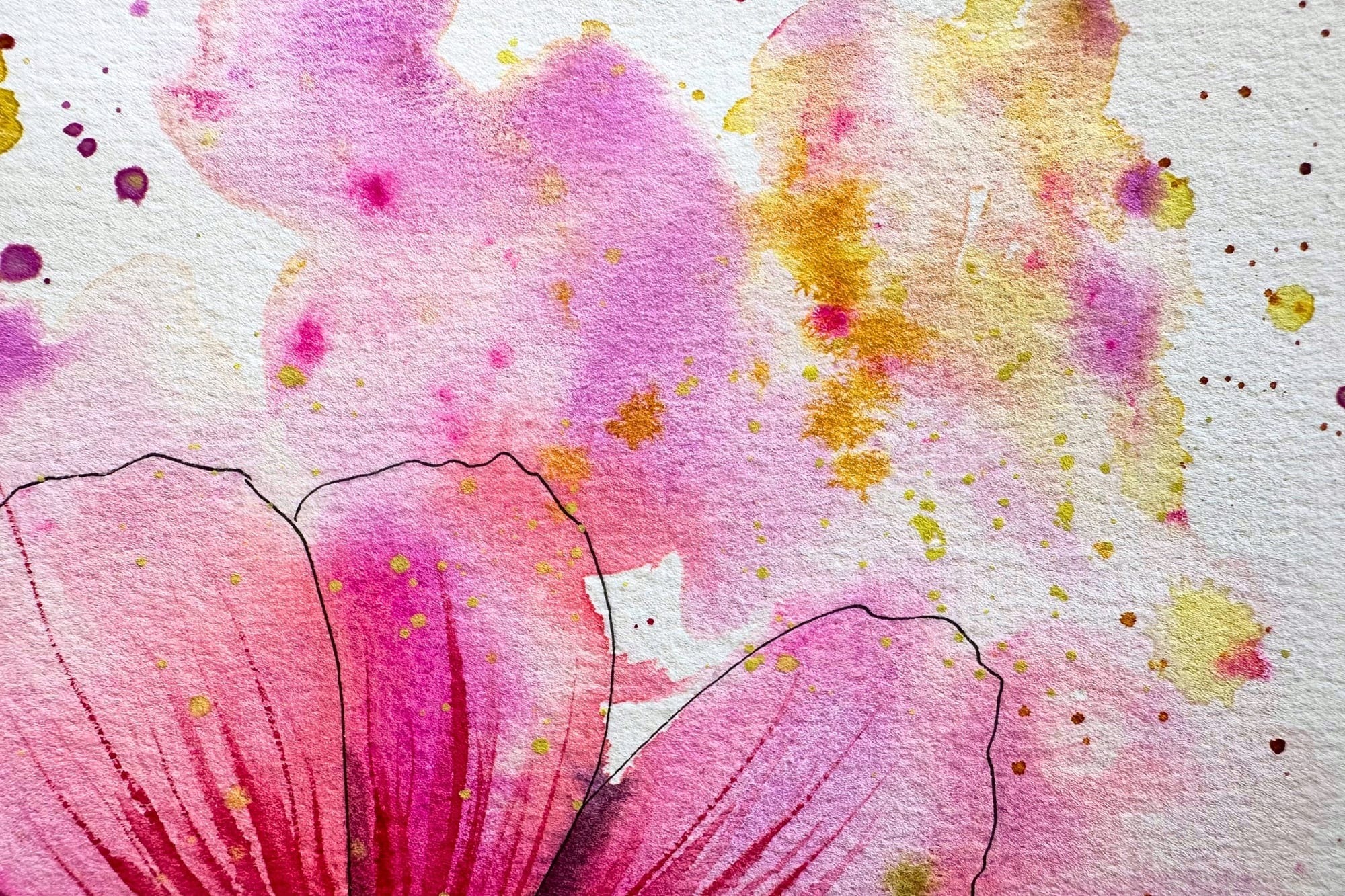 Weiche Farbverläufe, nass in nass auf feuchtem Papier gemalt